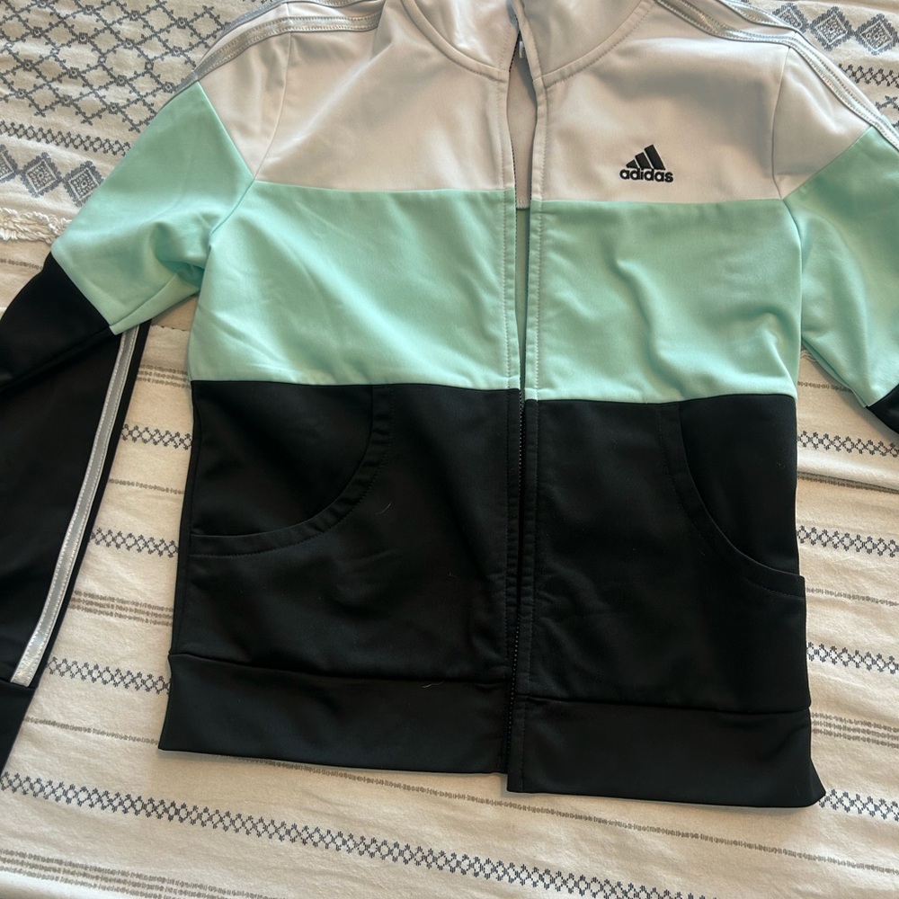 Adidas Kids' Aqua and Black Jacket